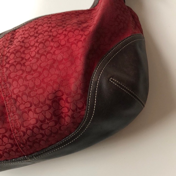 Coach Red Logo Hobo Shoulder Bag - Picture 3 of 8